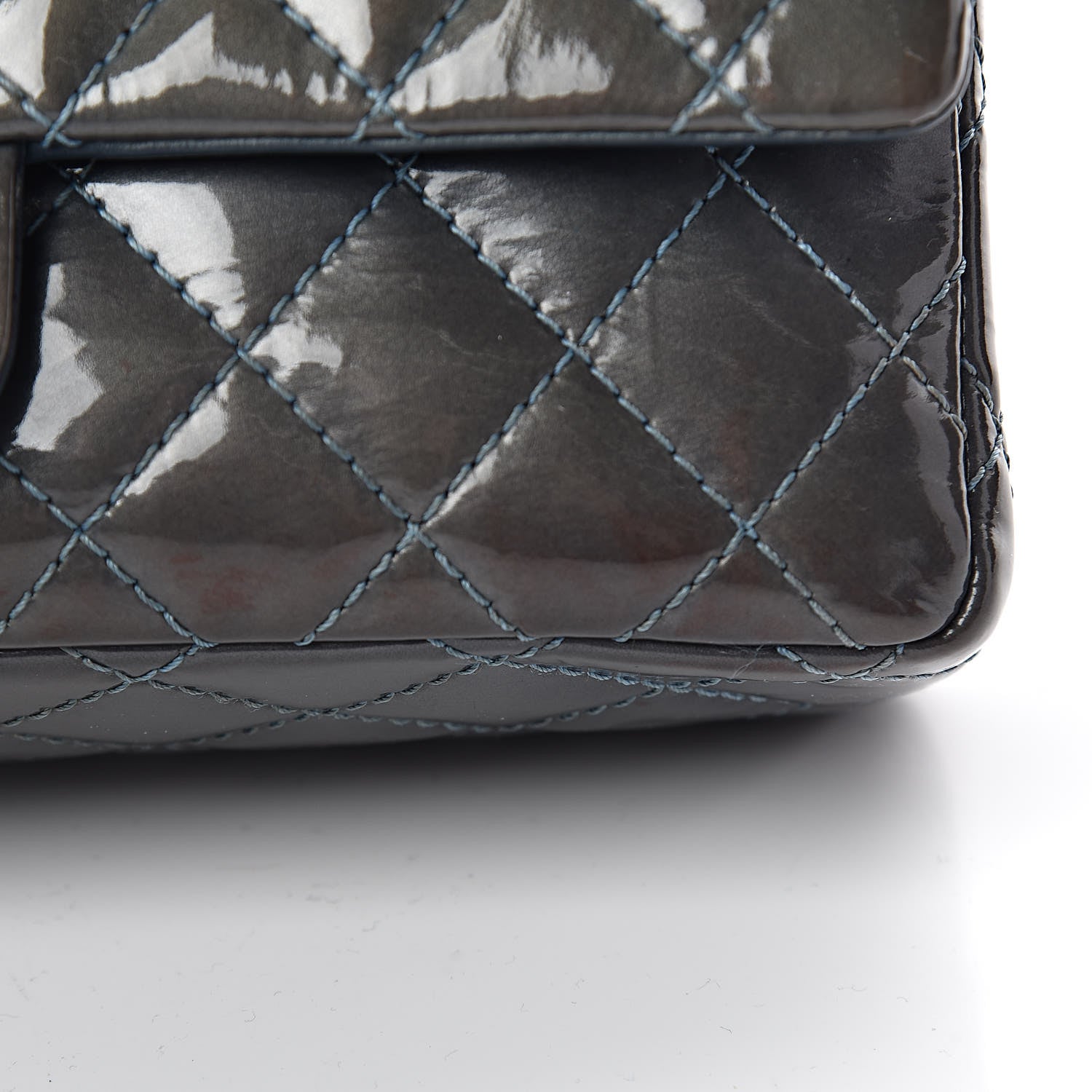 Chanel Patent Quilted 2.55 Reissue 225 Flap Blue 13 of 22