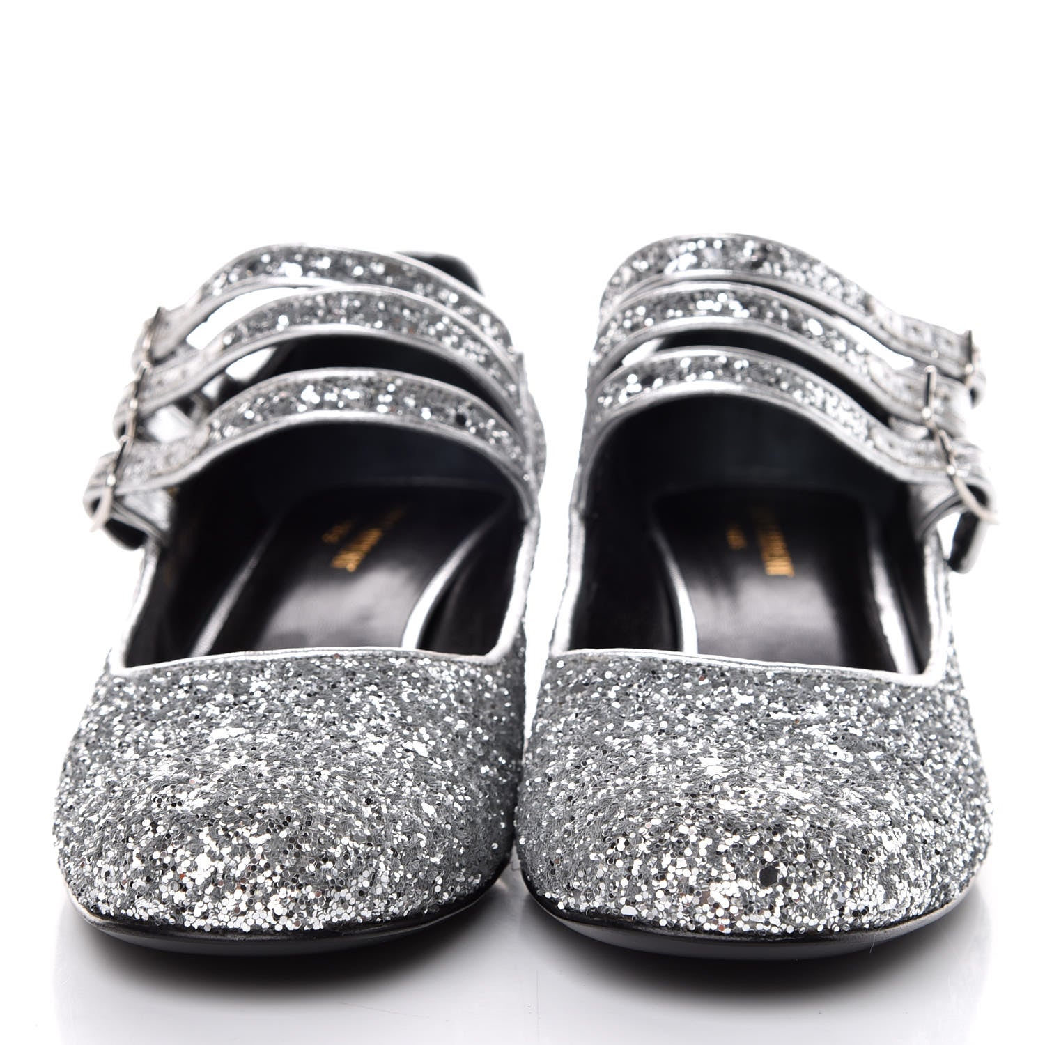 Saint Laurent Glitter Babies 40 Mid Heel Pumps 40 Galaxi Argento 2 of 9