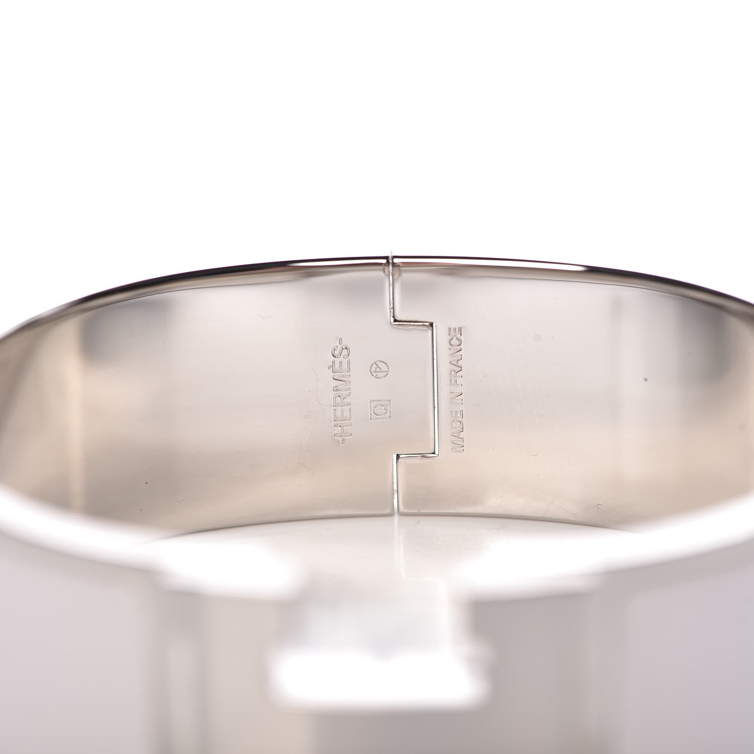 Hermes Enamel Wide Clic Clac H Bracelet GM White 4 of 5