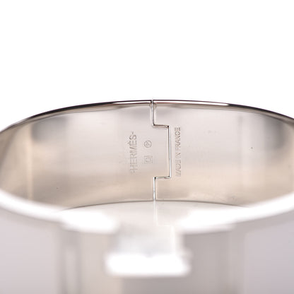 Hermes Enamel Wide Clic Clac H Bracelet GM White 4 of 5