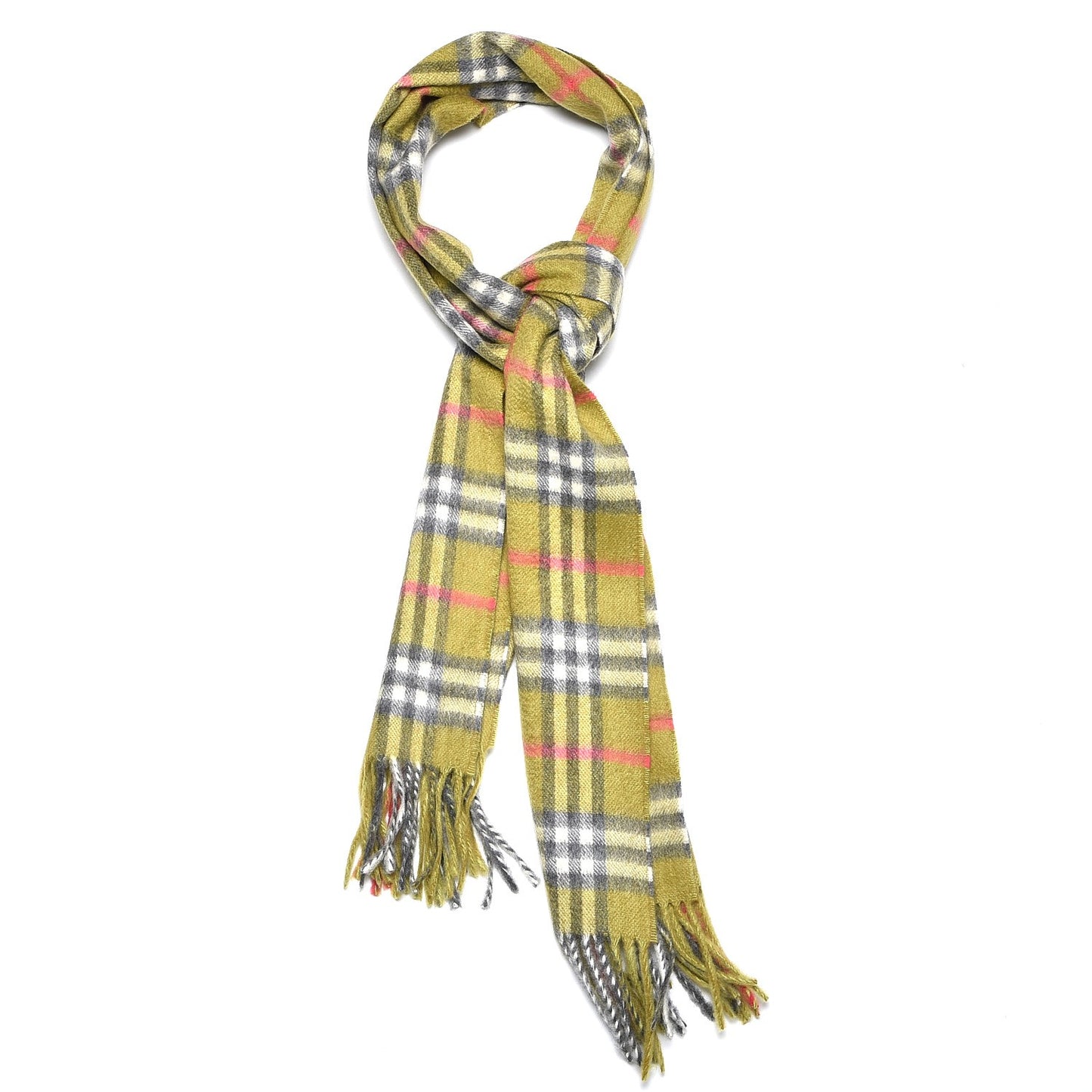 Cashmere House Check Fringe Scarf Green