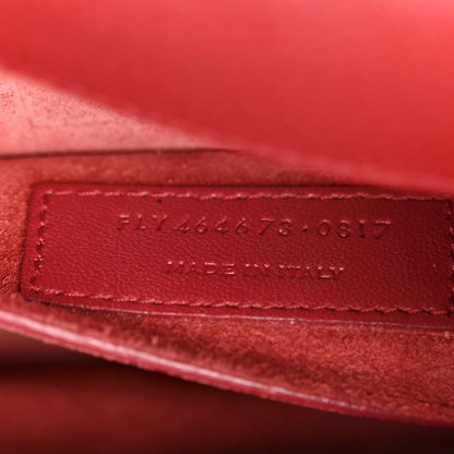Saint Laurent Grained Calfskin Medium Monogram Sunset Satchel Red 7 of 17