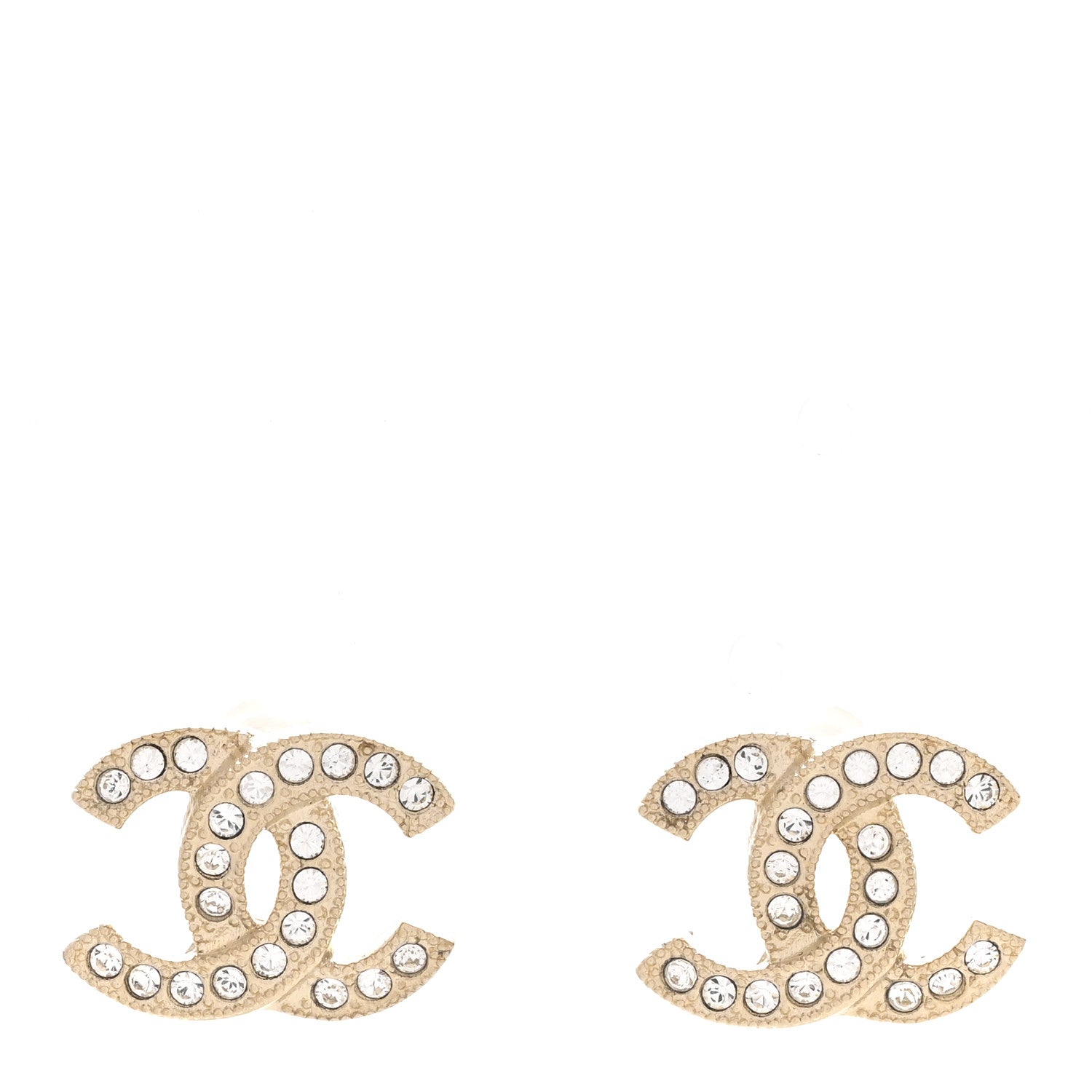 Chanel Crystal Mini Timeless CC Earrings Gold 1 of 5
