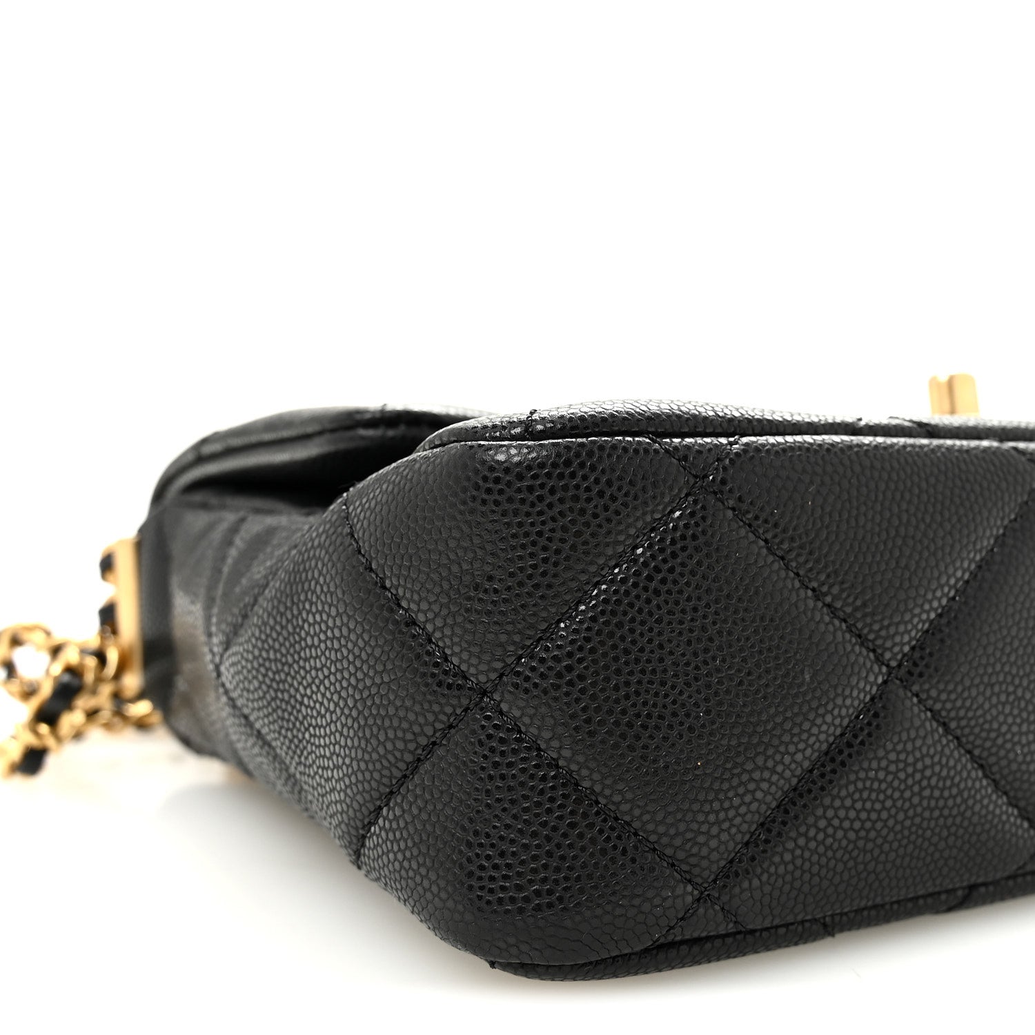 Chanel Shiny Caviar Quilted Mini Chain Messenger Flap Bag Black 9 of 11