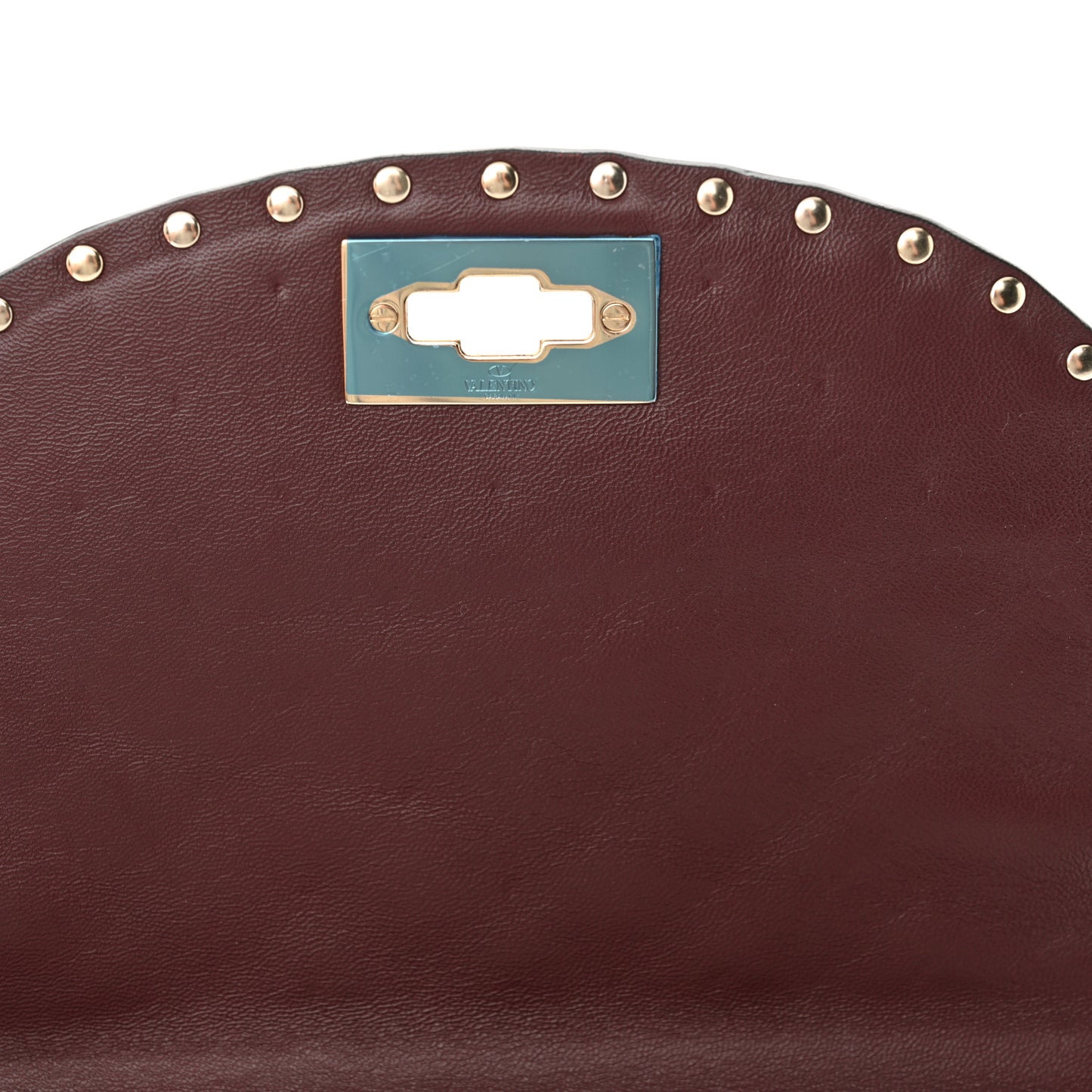 Nappa Medium Rockstud Spike Halfmoon Saddle Bag Rubin