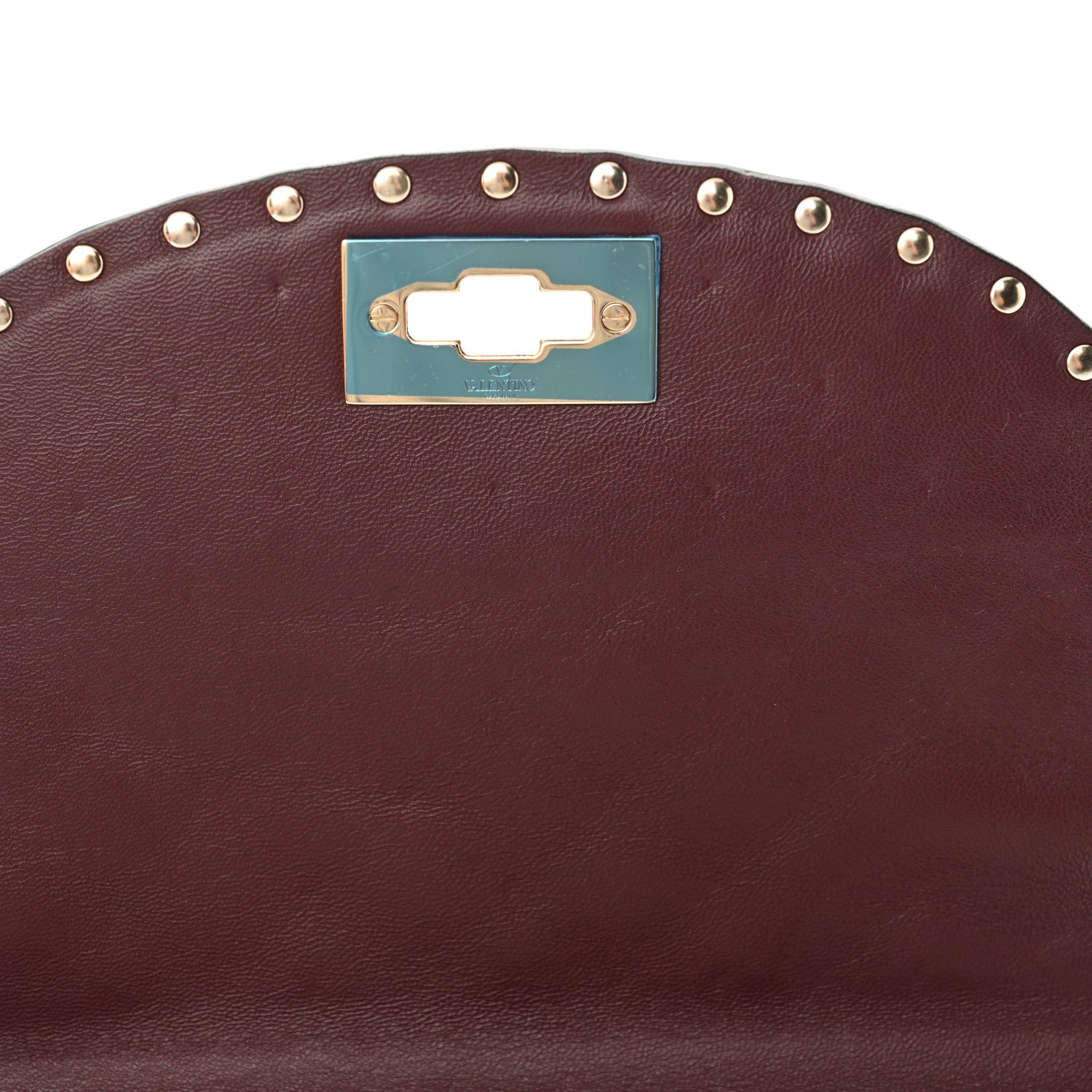 Valentino Garavani Nappa Medium Rockstud Spike Halfmoon Saddle Bag Rubin 10 of 10