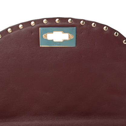 Valentino Garavani Nappa Medium Rockstud Spike Halfmoon Saddle Bag Rubin 10 of 10