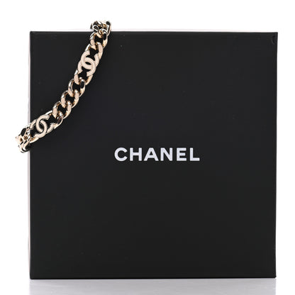 Chanel Enamel Metal CC Chain Bracelet Gold White 6 of 6