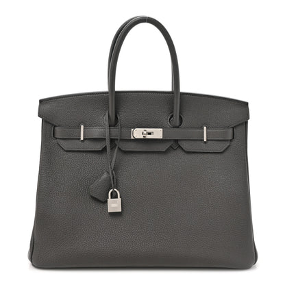 Hermes Togo Horseshoe Birkin 35 Graphite Vert Bengale 1 of 20