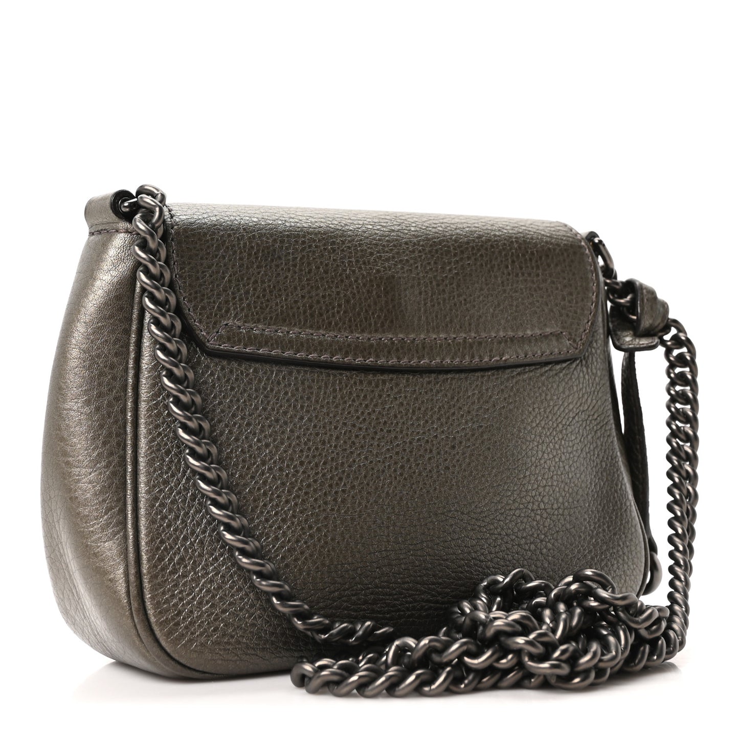 Metallic Pebbled Calfskin Small Soho Flap Crossbody Sasso