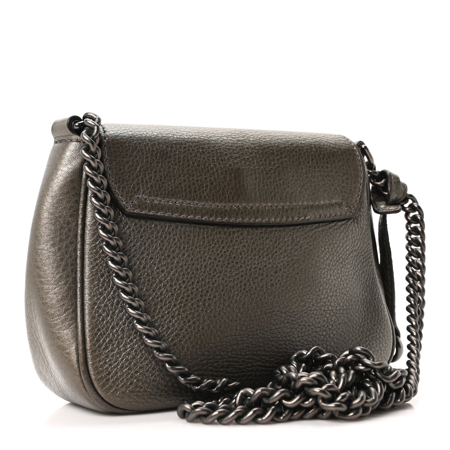 Gucci Metallic Pebbled Calfskin Small Soho Flap Crossbody Sasso 3 of 10