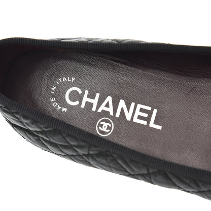 Chanel Aged Calfskin Quilted CC Cap Toe Ballerina Flats 36 Black 7 of 23