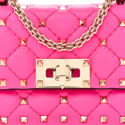 Valentino Garavani Calfskin Micro Rockstud Spike Shoulder Bag Azalea 6 of 8
