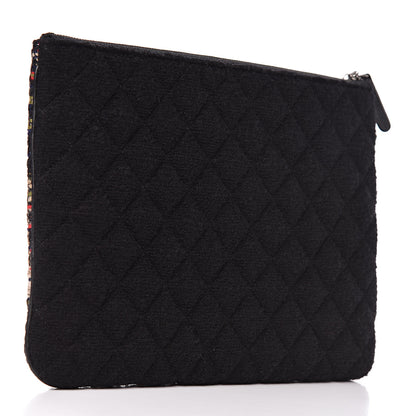 Chanel Tweed Quilted Medium Cosmetic Case Black 3 of 8