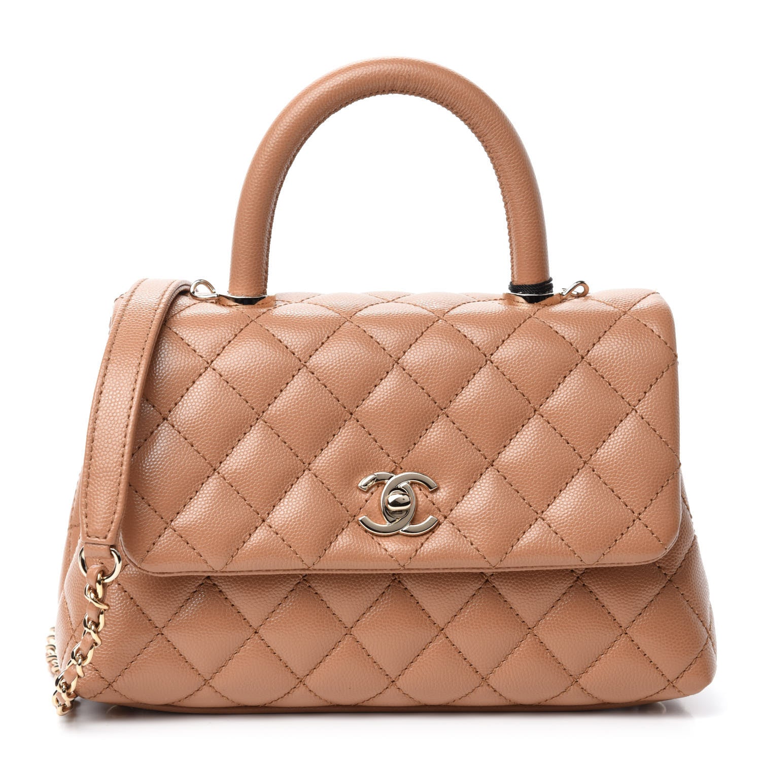 Chanel Caviar Quilted Mini Coco Handle Flap Brown 1 of 11