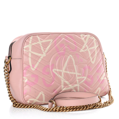 Gucci Calfskin Matelasse GucciGhost Medium GG Marmont Chain Shoulder Bag Perfect Pink Rosa Ivory 2 of 8