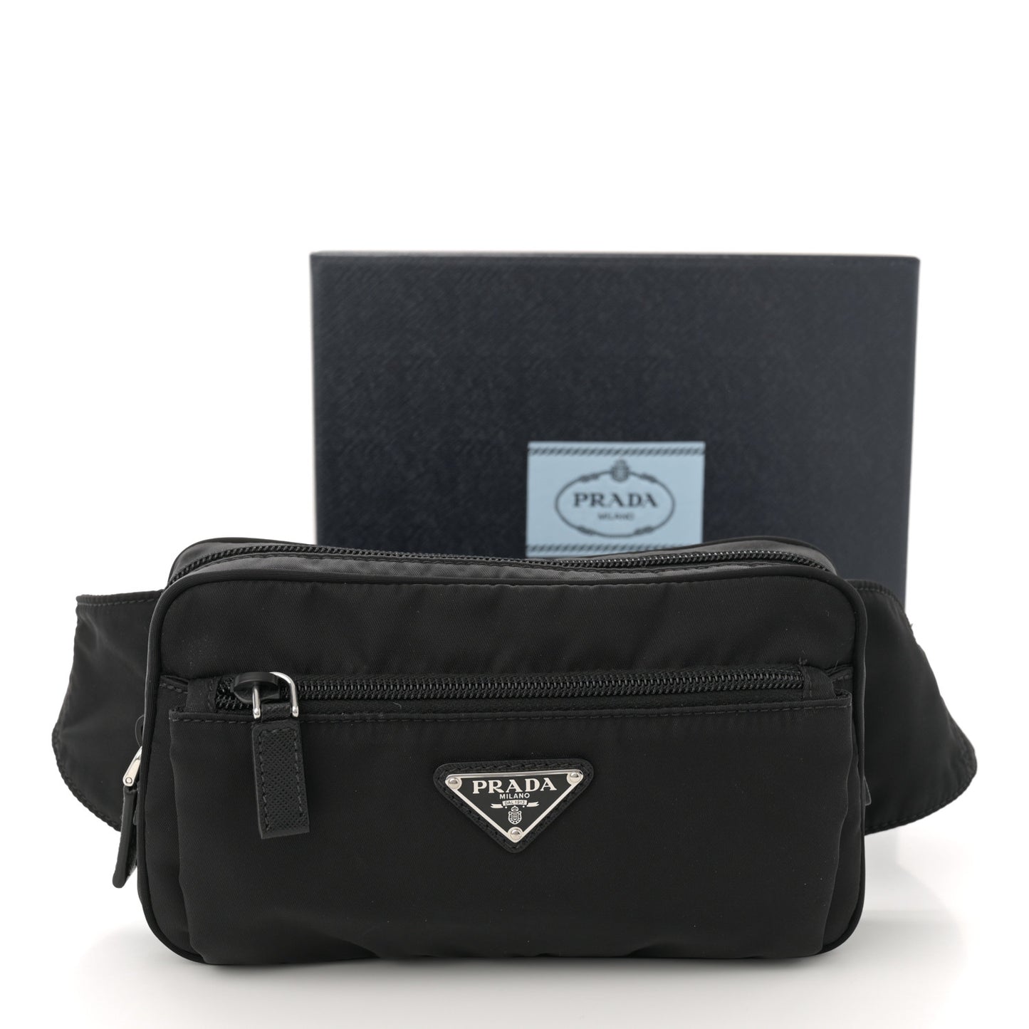 Re-Nylon Saffiano Belt Bag L Black