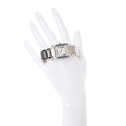 Cartier Stainless Steel 18K Yellow Gold 25mm Tank Francaise Quartz Watch 2 of 5