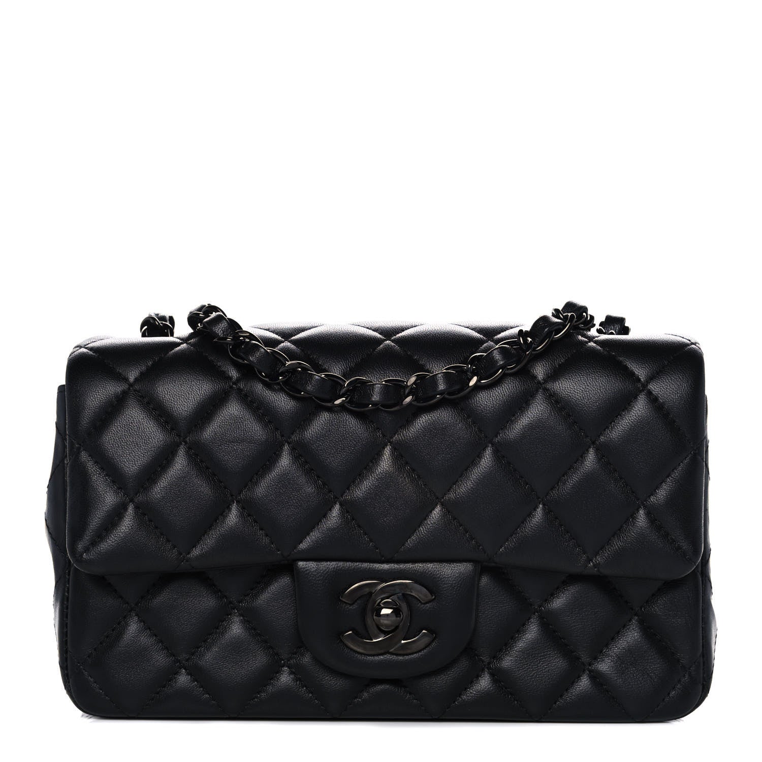 Chanel Lambskin Quilted Mini Rectangular Flap So Black 1 of 11
