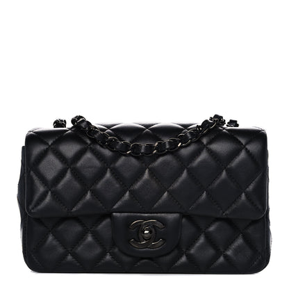 Chanel Lambskin Quilted Mini Rectangular Flap So Black 1 of 11