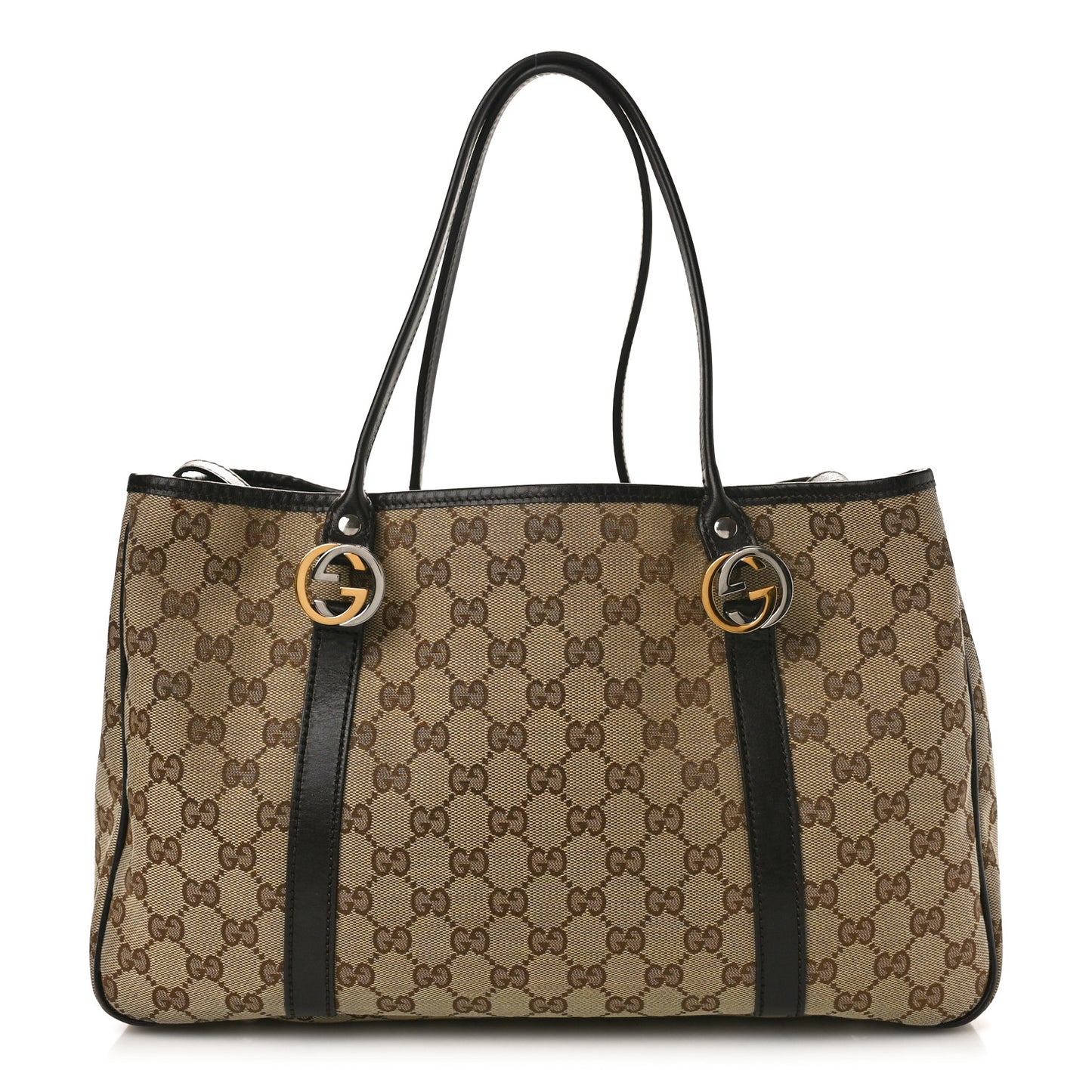 Monogram Medium Twins Tote Dark Brown