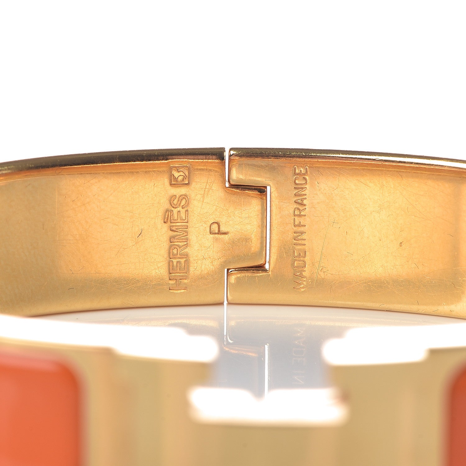 Hermes Enamel Narrow Clic Clac H Bracelet PM Orange 4 of 6