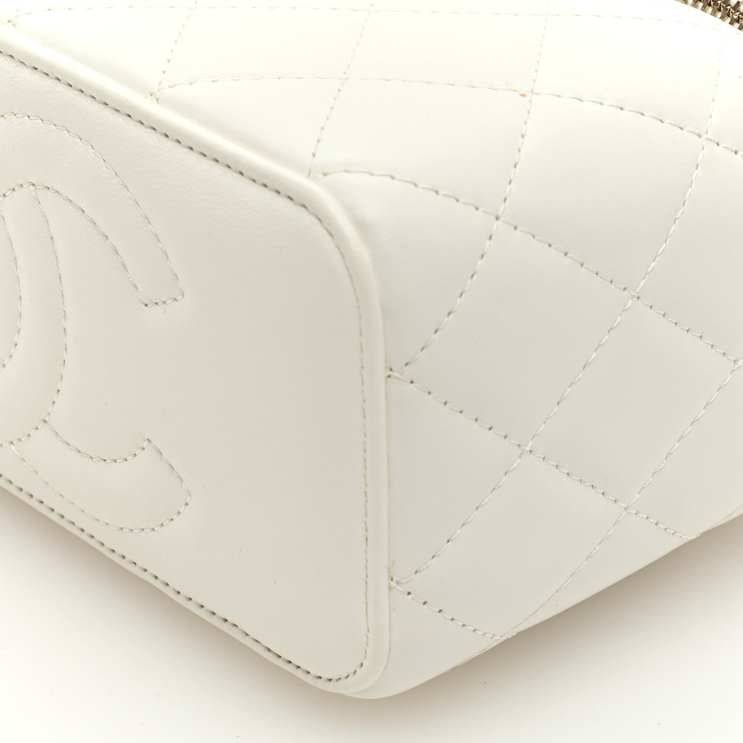 Chanel Lambskin Quilted Small Pillow Crush Vanity Case With Chain White 11 of 11