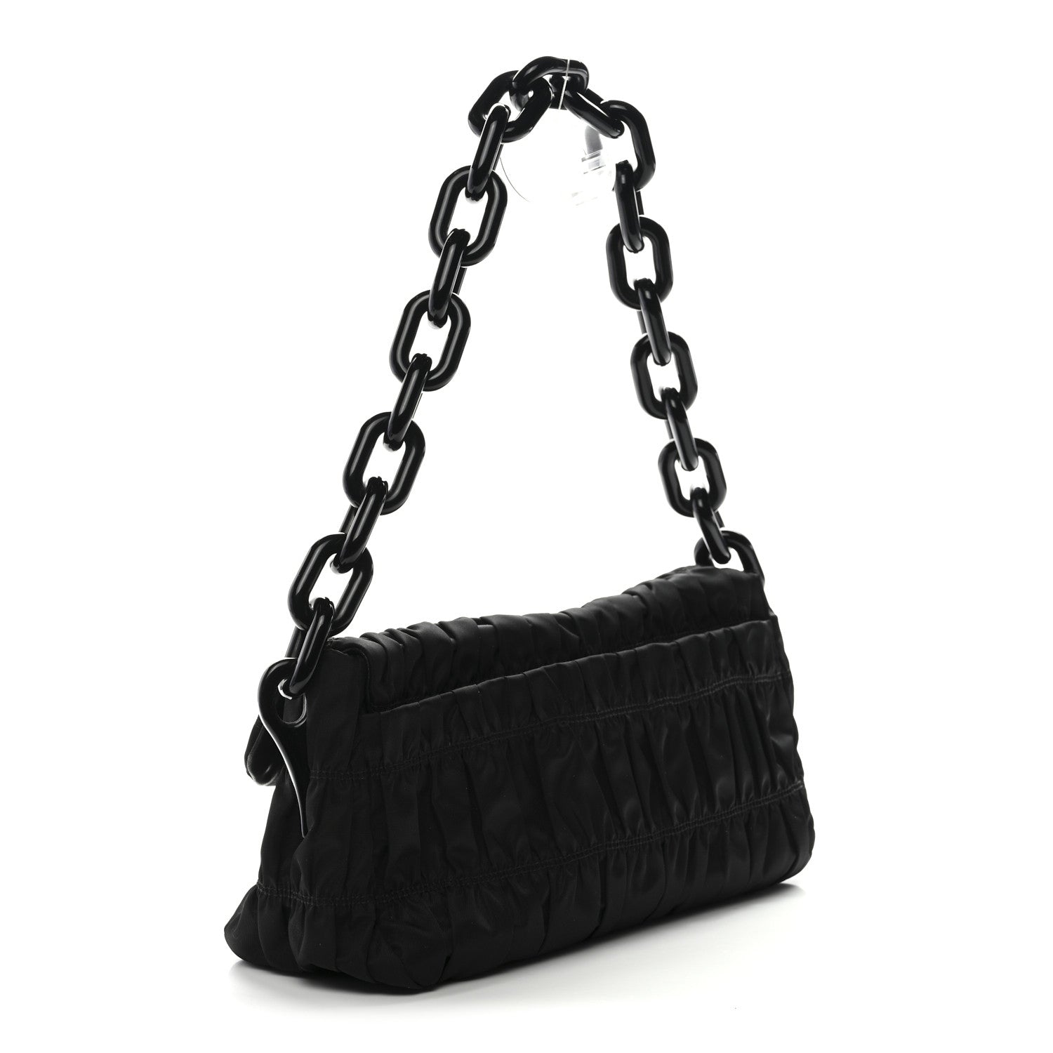 Prada Tessuto Gaufre Shoulder Bag Black 3 of 9