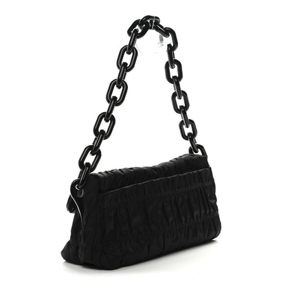 Prada Tessuto Gaufre Shoulder Bag Black 3 of 9