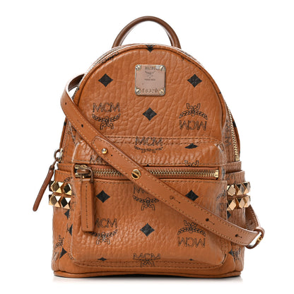 MCM Visetos Side Stud X-Mini Stark Backpack Cognac 1 of 8