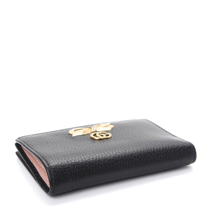 Gucci Calfskin GG Marmont Bow Flap Wallet Black 4 of 8