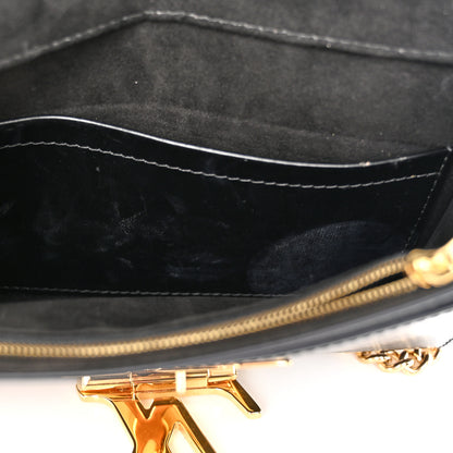 Louis Vuitton Calfskin Chain Louise MM Black 12 of 13