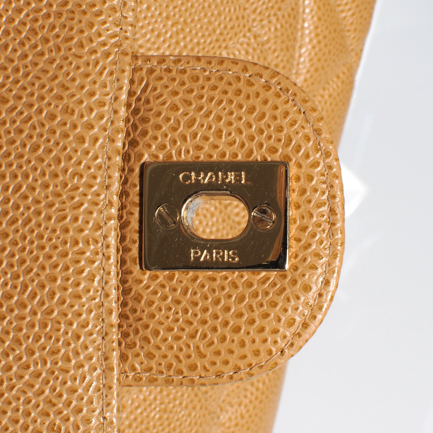 Caviar Jumbo Single Flap Beige