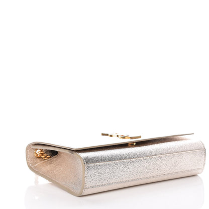Saint Laurent Metallic Calfskin Medium Classic Monogram Kate Satchel Gold 4 of 9