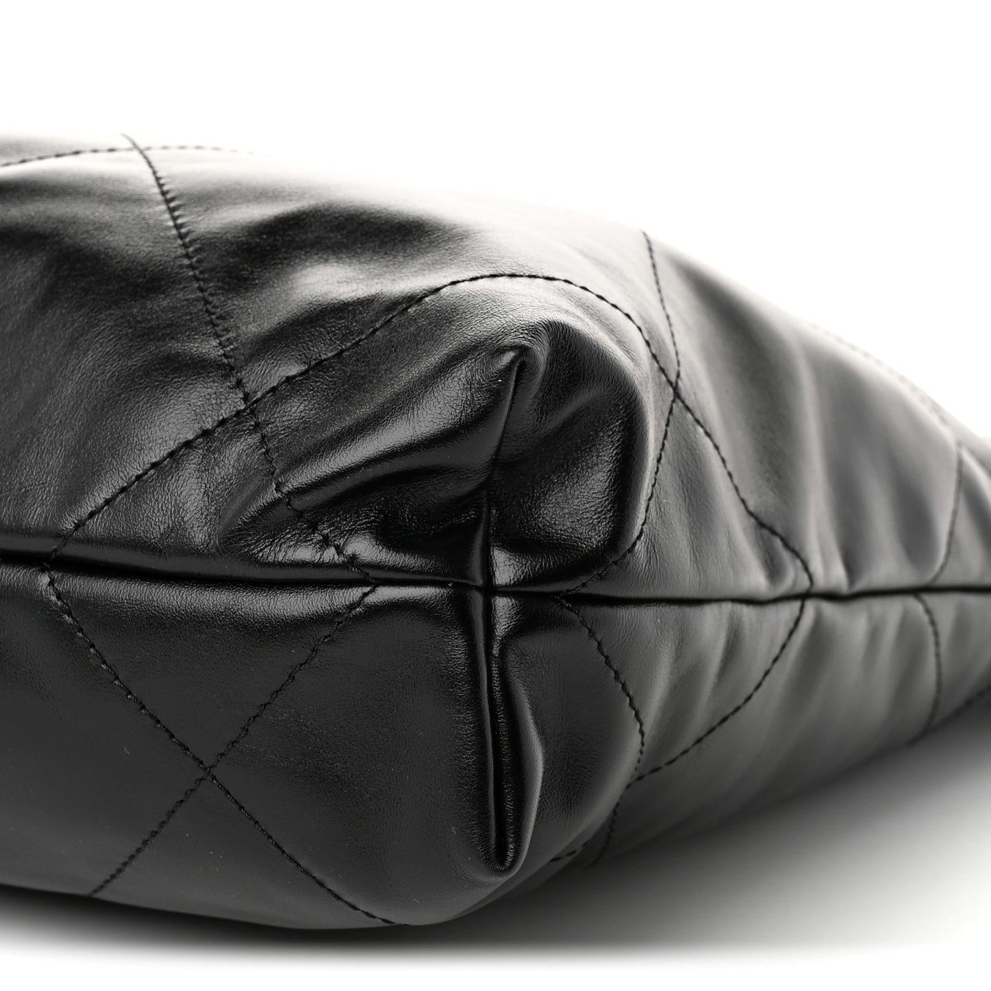 Shiny Calfskin Quilted Small Chanel 22 Black