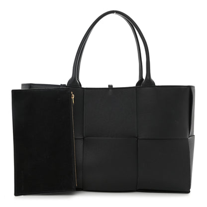 Bottega Veneta Grained Calfskin Maxi Intrecciato Arco Tote Black 1 of 10