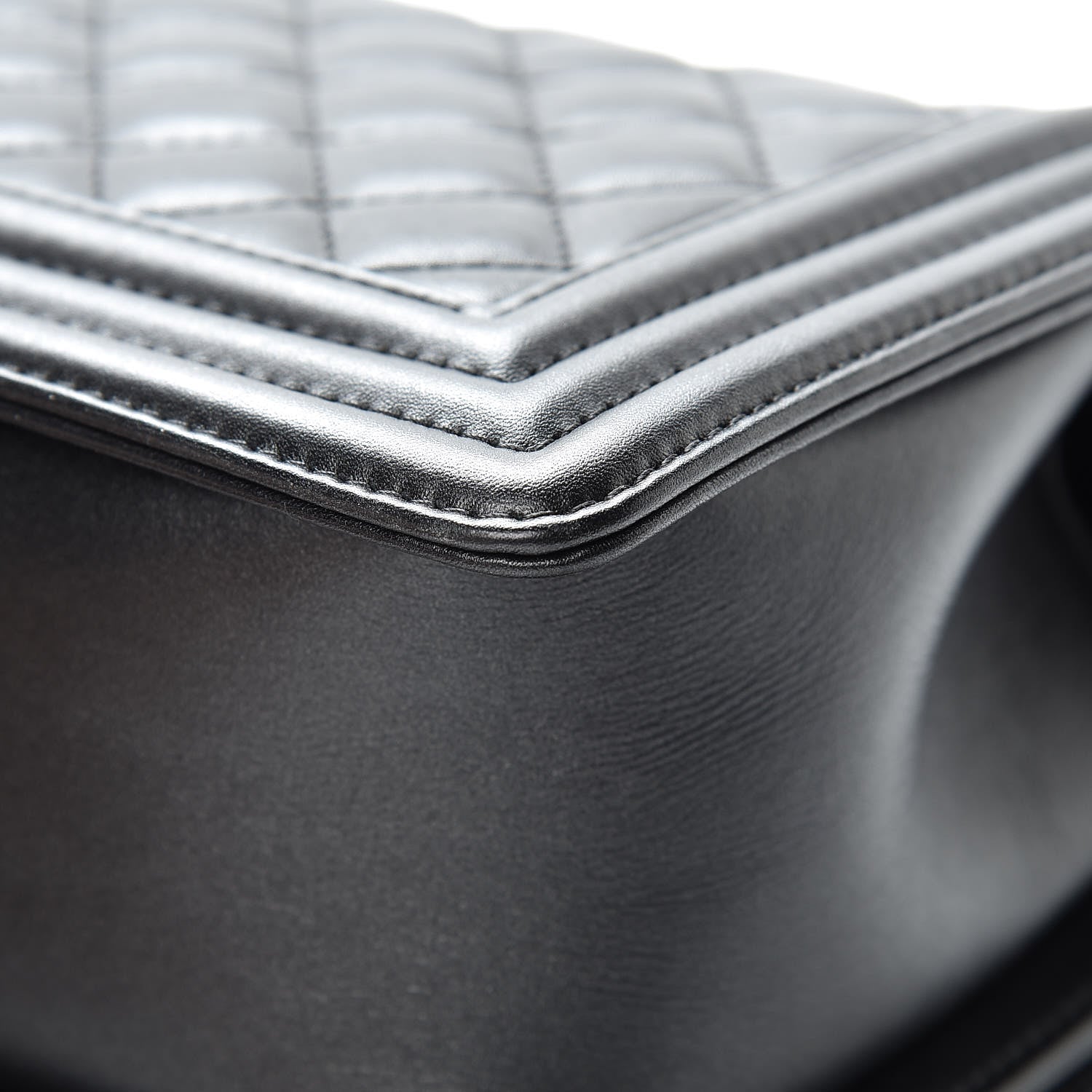 Chanel Metallic Calfskin Quilted Medium Boy Flap Black 9 of 15