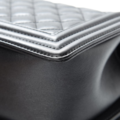 Chanel Metallic Calfskin Quilted Medium Boy Flap Black 9 of 15
