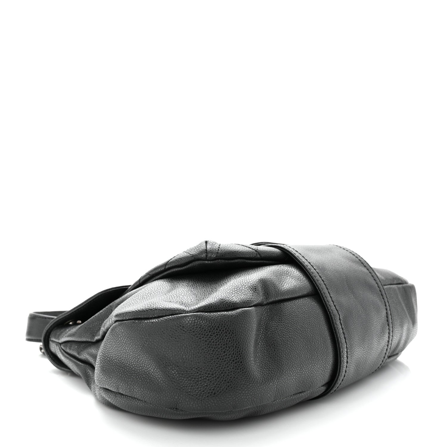 Chanel Glazed Caviar Coco Rider Flap Hobo Dark Grey 4 of 10