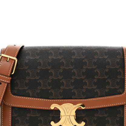 Celine Triomphe Canvas Calfskin Medium Triomphe Bag Tan 9 of 12