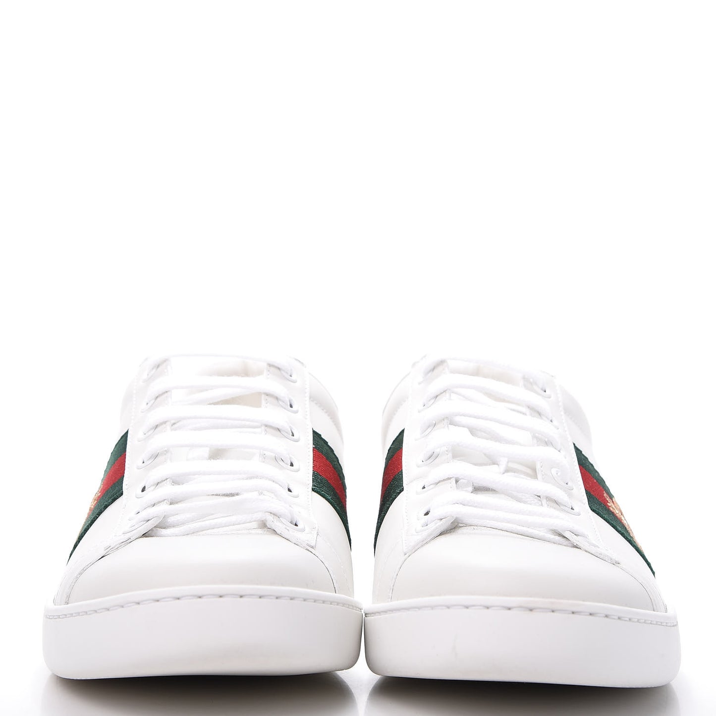 Calfskin Ayers Web Bee Embroidered Ace Sneakers 40 White
