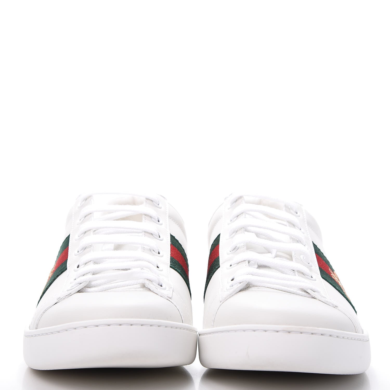 Gucci Calfskin Ayers Web Bee Embroidered Ace Sneakers 40 White 2 of 11