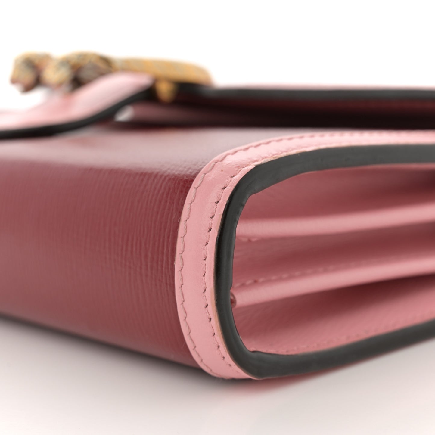 Azalea Calfskin Enamel Mini Dionysus Chain Wallet New Cherry Red Wild Rose Off White