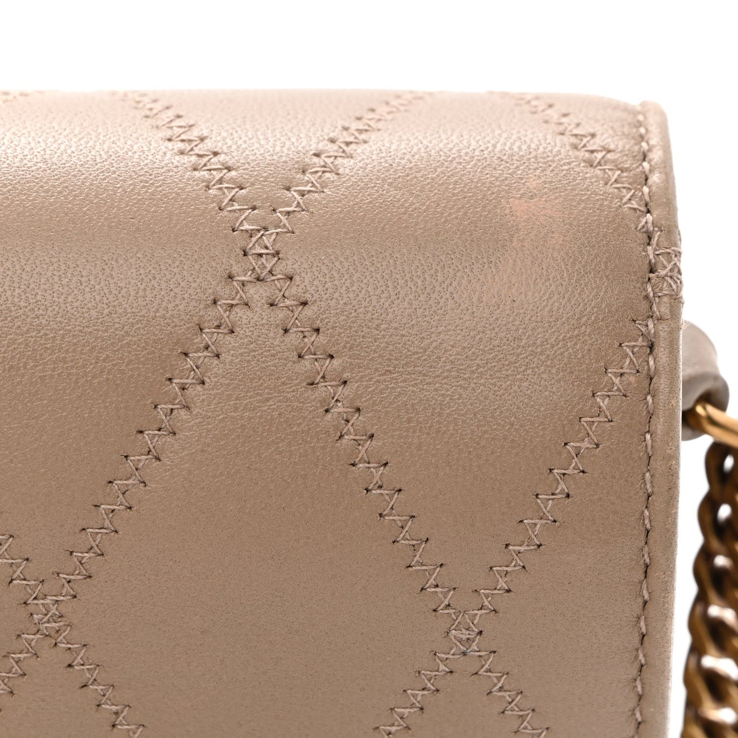 Lambskin Diamond Quilted Angie Chain Bag Tan