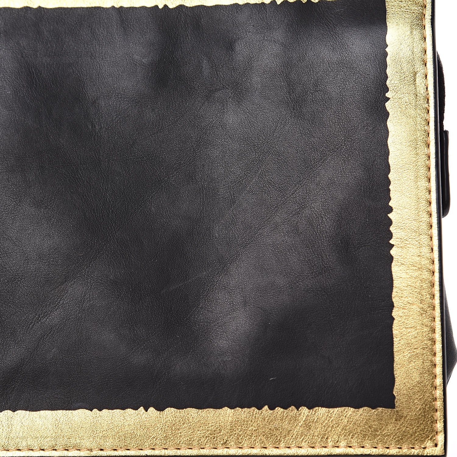 Bottega Veneta Gilded Waxed Leather Pouch Gold Black 10 of 11