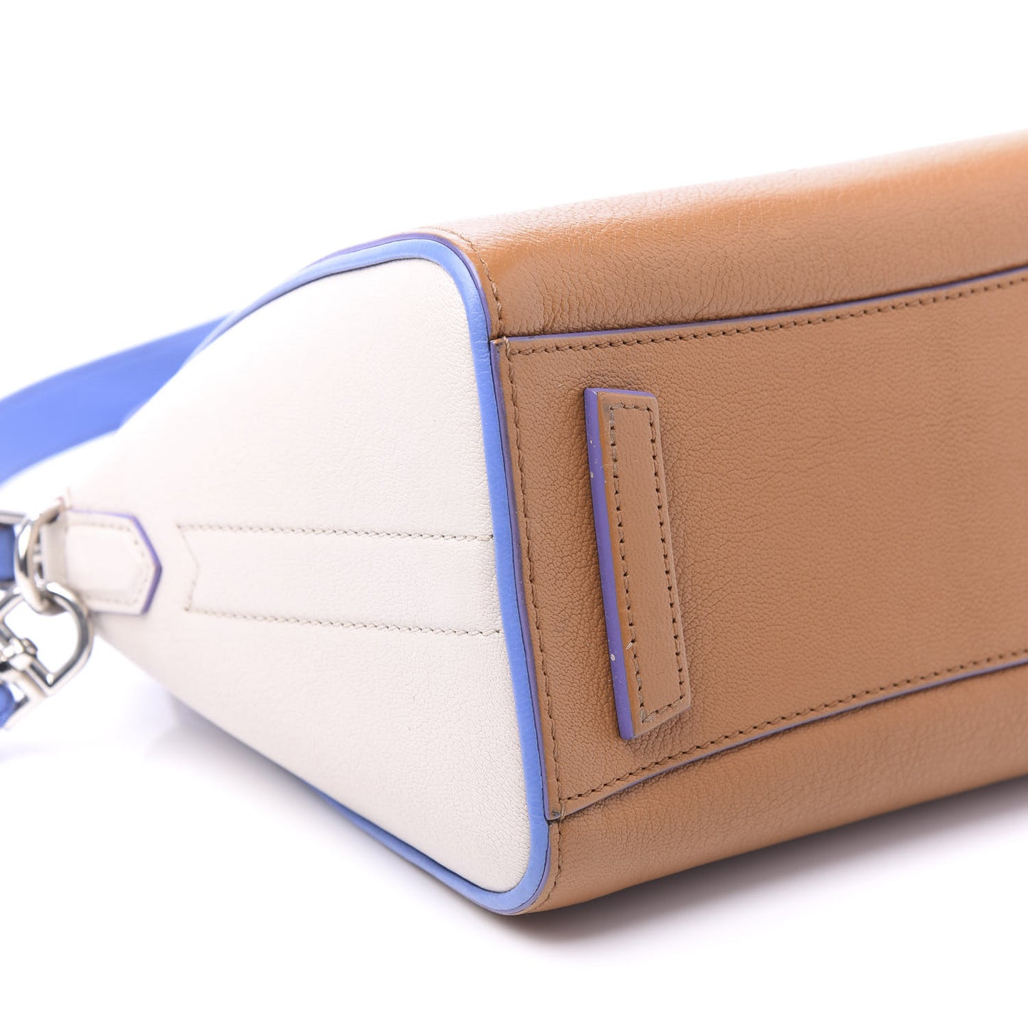Sugar Goatskin Mini Tri-Color Antigona Tan White Blue