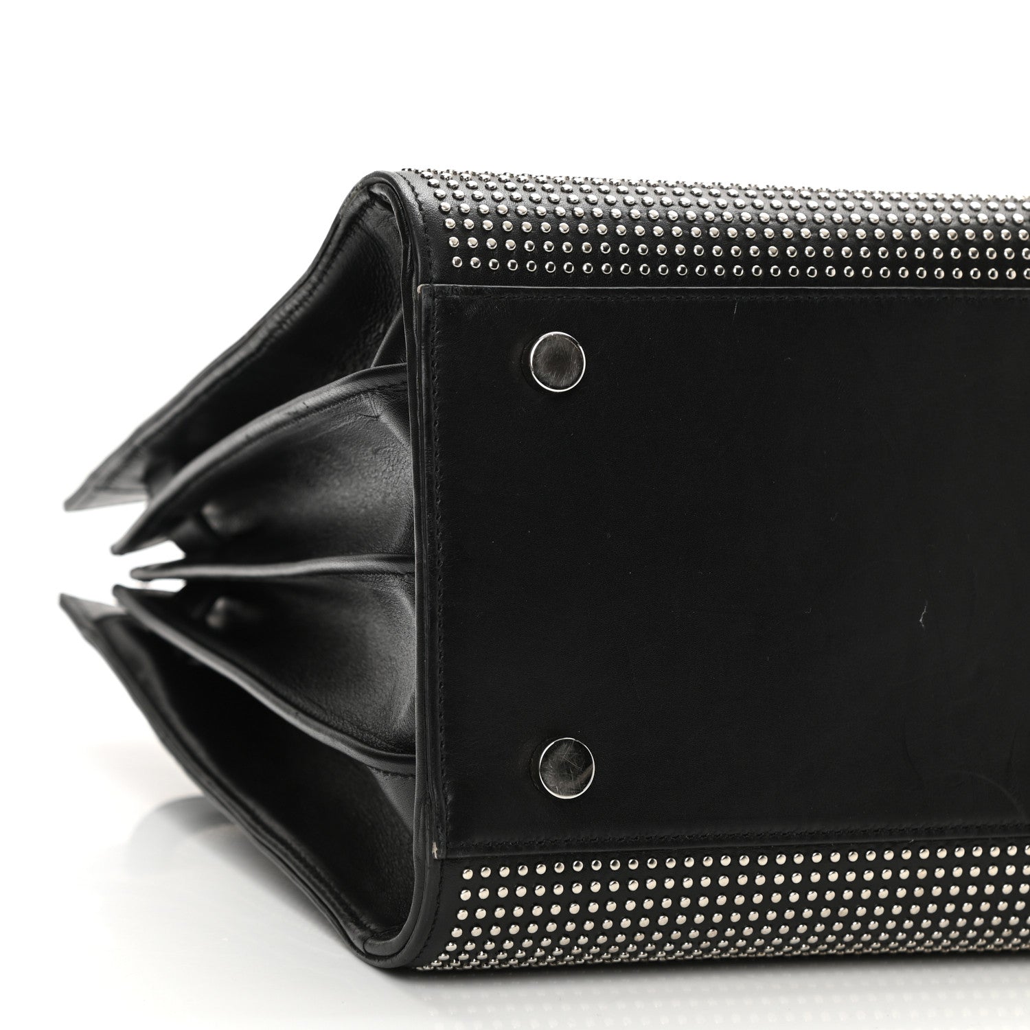 Saint Laurent Calfskin Studded Small Sac De Jour Black 7 of 9