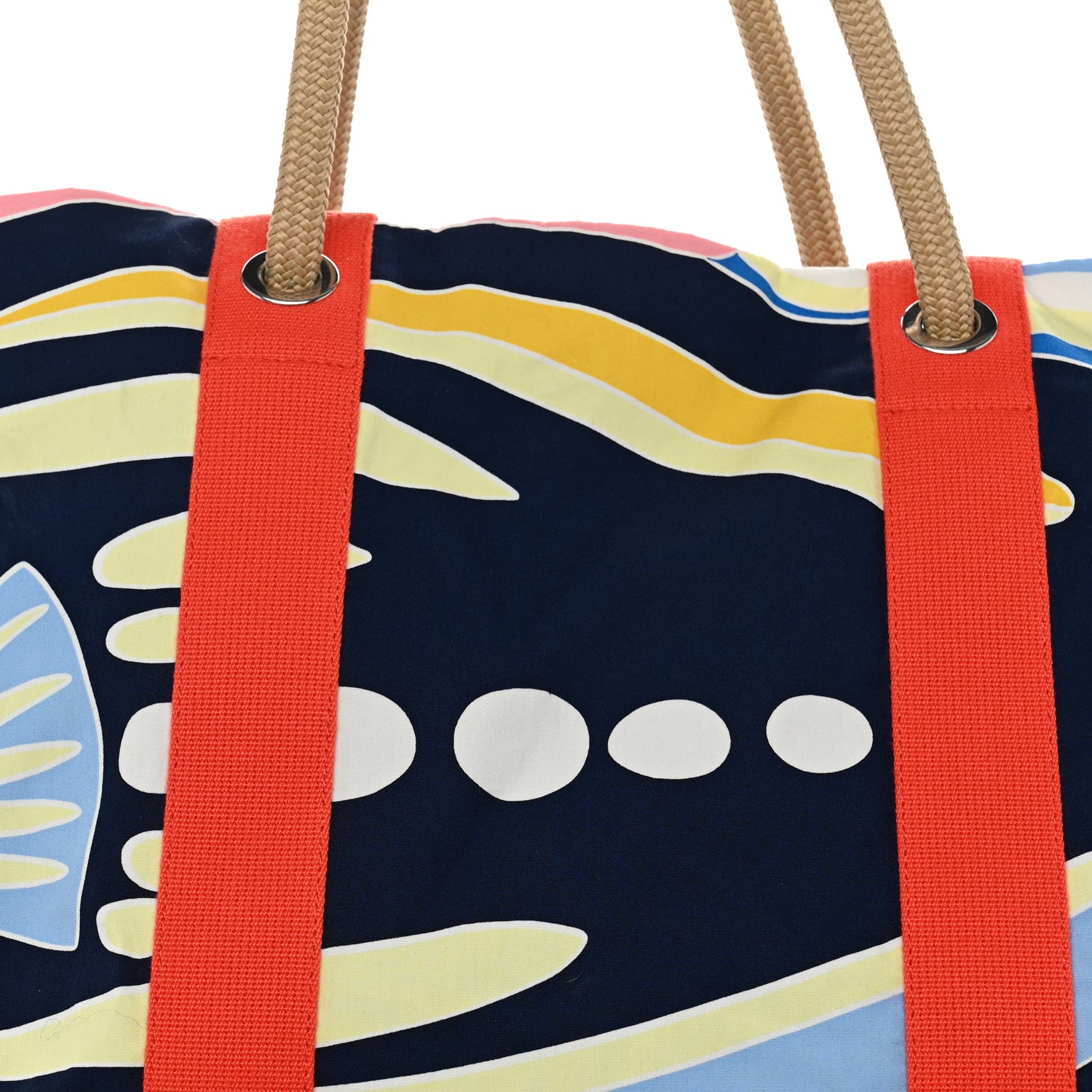Hermes Cotton Traffic Jam Beach Bag Marine Rose 8 of 11