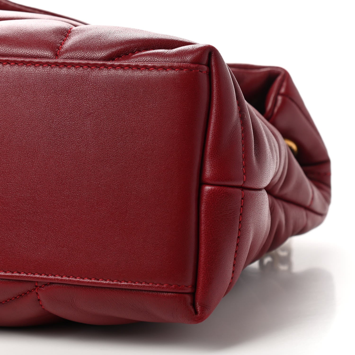 Saint Laurent Lambskin Quilted Small Loulou Puffer Monogram Chain Satchel Red 10 of 12