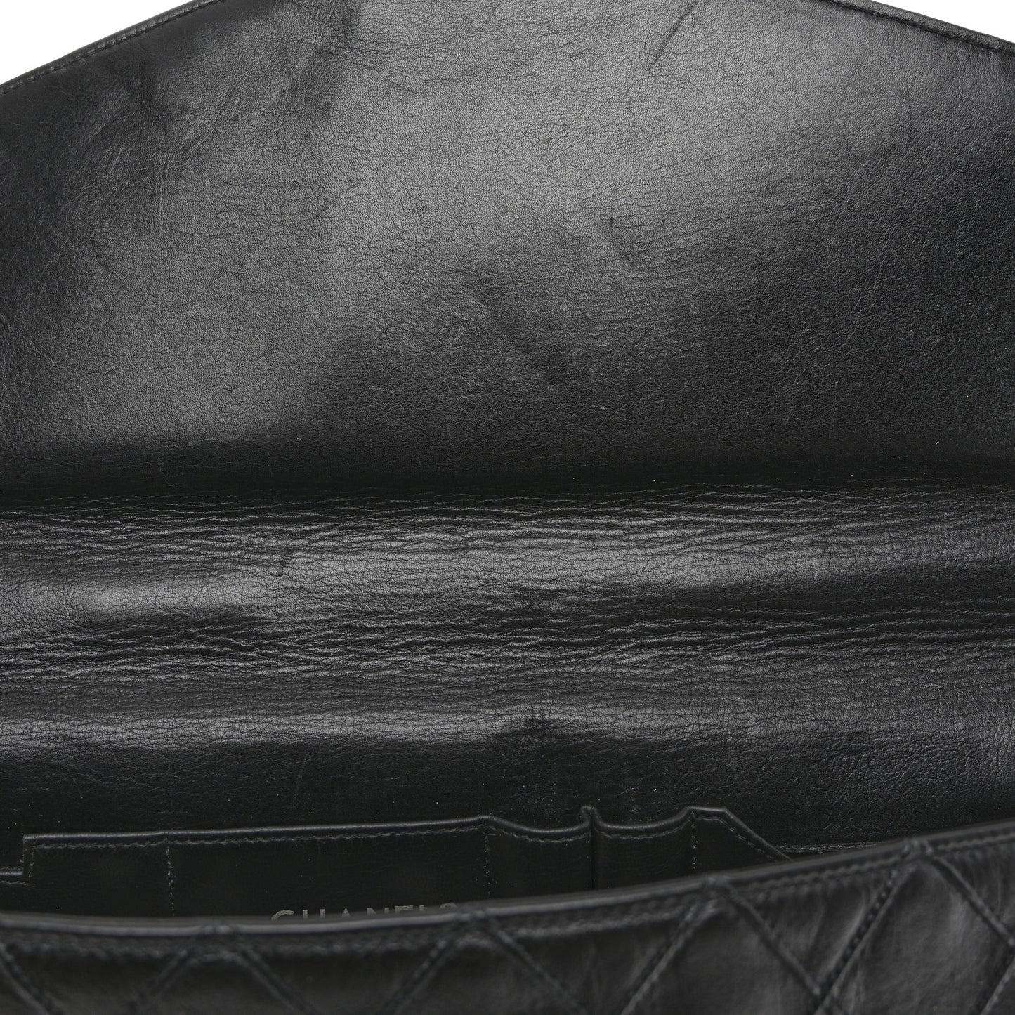 Lambskin Stitched Briefcase Bag Black
